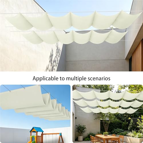 Toile Ombrage Rétractable Vague Résistant à l'Eau pour Jardin