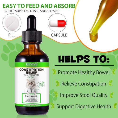 Verstopfung Reltf Für Katzen, Fördert Einen Gesunden Darm, Sanfte Verstopfungslinderung Für Katzen, Verbessert Die Qualität des Stuhls, Unterstützt Die Gesundheit Der Verdauung,6 Probiotika60Ml (1pcs)