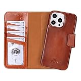 BLACKBROOK Leather Wallet Case for iPhone 16 Pro Max, Burkley Magnetic Removable 2-in-1 Wallet for MagSafe, 4 Card Slots, Cash & ID Pockets with RFID, Flip Cover Compatible with iPhone 16 Pro Max