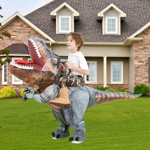 Disfraz hinchable de dinosaurio para niños 4-6 años miniatura 2