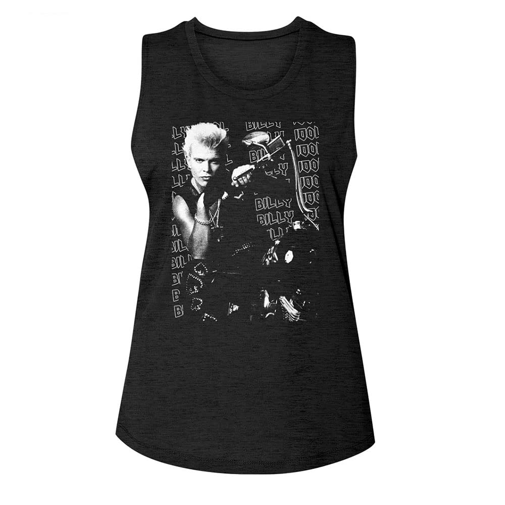 American ClassicsBilly Idol T Shirt Motorcycle Photo Womens Sleeveless Muscle Tank Top 80s Music Womens Summer Tops