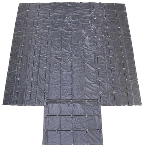 US Cargo Control Lightweight Lumber Tarp - 24 Feet x 28 Feet with 8 Foot Drop and Flap - Durable Protection for Your Flatbed Trailer Cargo - 14 Ounce Black Tarp for Flatbed