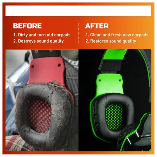 Image of Crysendo Headphone Cushion for Boat Rockers 510 Headphones | Replacement Ear Cushion Foam Cover Ear Pads Soft Cushion | PU Leather & Soft Foam (Black+Green)