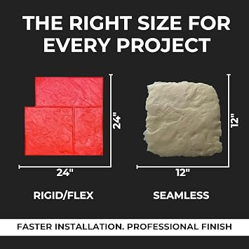 Concrete Stamps Mats Set of 5 - Decorative Concrete Ashlar Slate Stone Mats 24 x24 - Durable Polyurethane, Flexible & Rigid Forms for Driveways and Patios Made in USA (SM 3005/S-5)