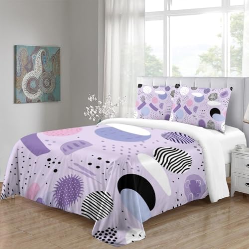 Housse de couette 260x220 violette 3D en microfibre pour lit Super King - 5