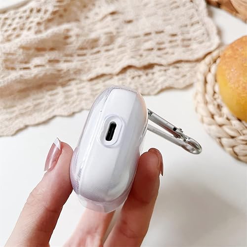 Miniatura 5 de Funda protectora transparente de TPU suave con diseño de dibujos animados, compatible con Redmi Buds 3 auriculares, funda protectora con llavero (E)