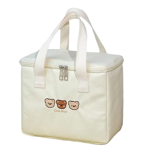 Isolierte Lunch-Tasche, Kawaii, niedliche Lunchbox, wiederverwendbar, wasserdicht, auslaufsicher, ästhetisches Schulzubehör (drei Bärenfass-Tasche) Cover