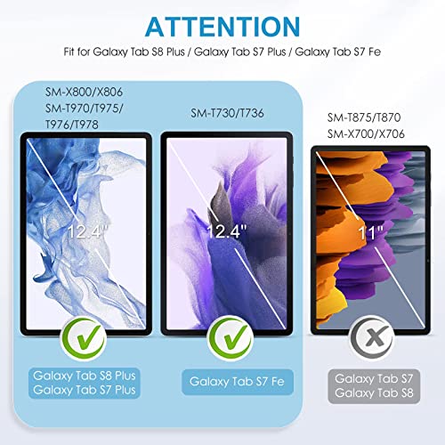 2 Pack Sparin Screen Protector Compatible With Samsung Galaxy Tab S8 Plus/Galaxy Tab S7 Fe 2021 / Galaxy Tab S7 Plus 12.4 Inch, Tempered Glass, High Response #TOP2