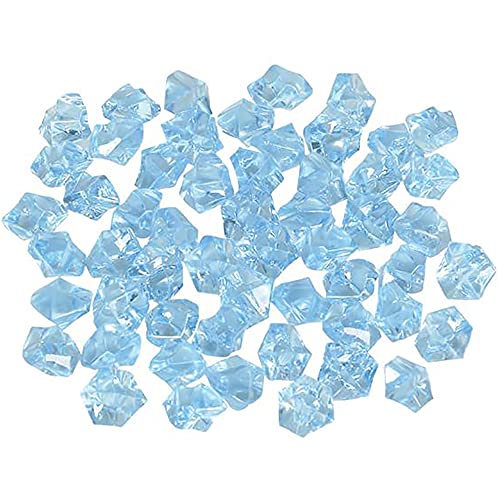 The Dreidel Company Blue Fake Acrylic Diamonds, Crushed Ice Rocks, Plastic Ice Cubes, Rock Diamond Crystals, Gems for Party Decoration, Vase Fillers, Photography Props, 1 Pound (Approx. 1280 Pcs)