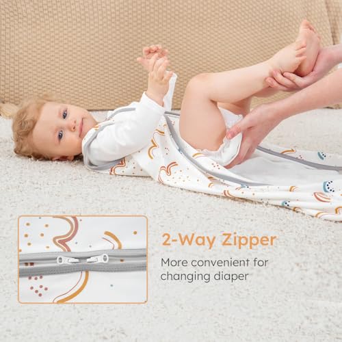 Image of Yoofoss Baby Sleep Sack 6-12 Months Wearable Blanket for Babies 100% Organic Cotton 2-Way Zipper TOG 0.5 Toddler Sleeping Sack 3 Pack, Comfy Lightweight Sleep Sacks