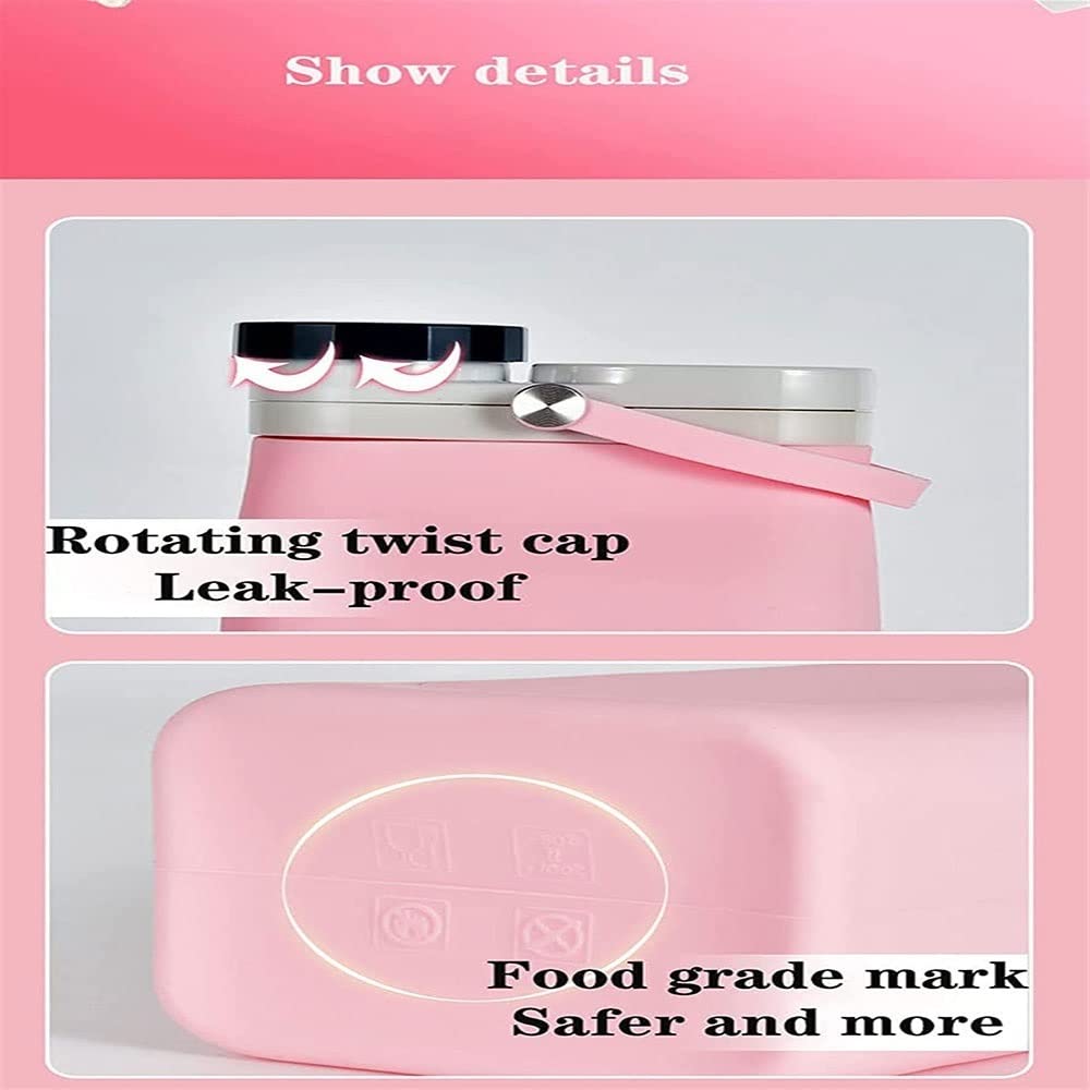 Bottiglia d'acqua da viaggio portatile in silicone, Silicone Sport Fitness Mountaineering Grande capacità Bottiglia d'acqua con manico Sport Fitness Cup BPA- Bottiglia for acqua pieghevole da campeggi