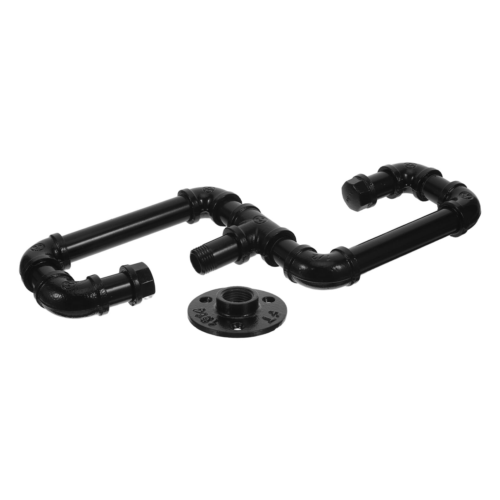 Gatuida Gancho Doble de Hierro Negro Industrial para Toallas y Ropa, Perchero de Tubo Metálico Vintage Resistente para Baño y Entrada, Soporte de Carga Pesada y Montaje en Pared