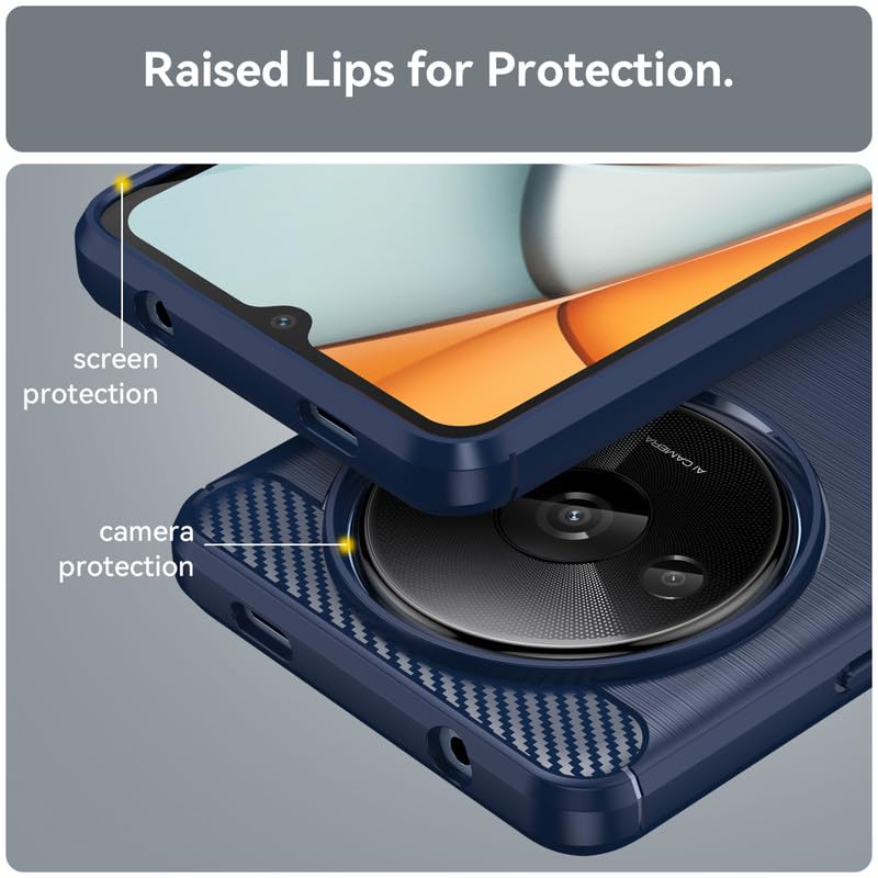 Image of Basic Case for Mi Redmi A3 / A3X / Poco C61 (Carbon Fibre Blue)