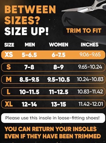 Image of CRUVHEAL High Arch Support Inserts Men Women - Plantar Fasciitis - Comfort for Foot Pain Relief - Anti-Fatigue - Orthotic Shoe Insoles (XS, Black)