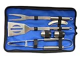 Snoogg 36656 3699-hg BBQ Tool Set, Quality Barbecue Toolset, Tongs, Fork, Burger Flipper, S, 6, Blue