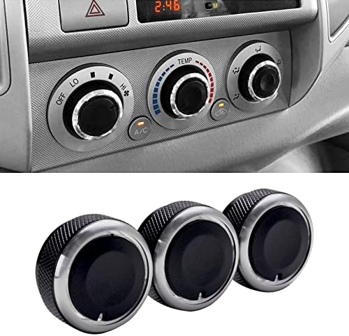 JDMCAR Compatible with Toyota Tacoma 2005-2015 A/C Air Conditioning Control Switch Knob Button, HVAC Control Knob Tacoma Heater Temperature HVAC Fan Control Knob - (A Set of 3 Knobs)