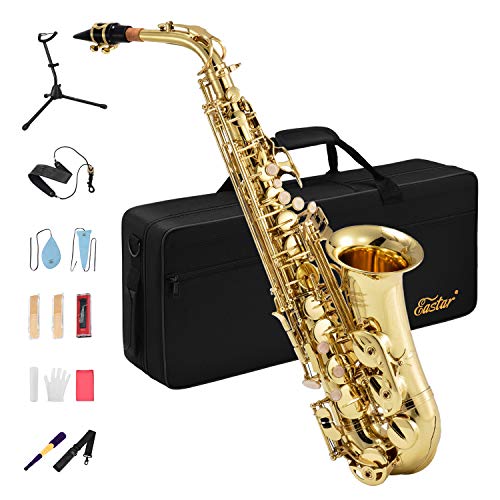 Eastar AS-Ⅱ Student Alto Saxophone E Flat Gold Lacquer Alto Beginner Sax Full