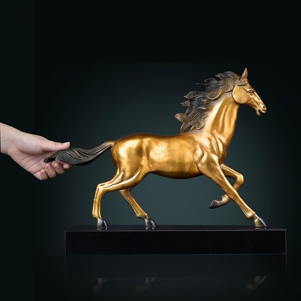 Amazon.co.jp: YouFine 走る馬のブロンズ彫刻 大理石ベース付き