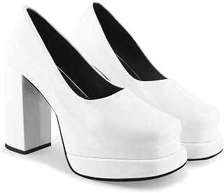 JM LOOKS Women's Pumps Closed Round Toe Chunky High Heels Platform Work Comfortable Dress Wedding Party Pumps Shoes Price In India