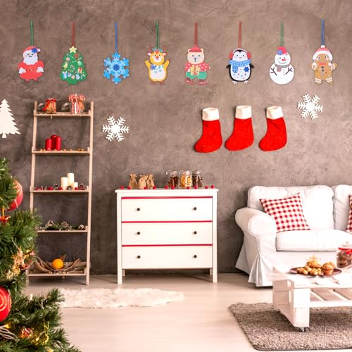 24 Sets Christmas Craft Kits Winter Crafts DIY Christmas Ornaments Decorations Art Sets Foam Santa Reindeer Snowman Christmas Stickers Holiday Season Classroom Activities Party Favors - Thumbnail 7