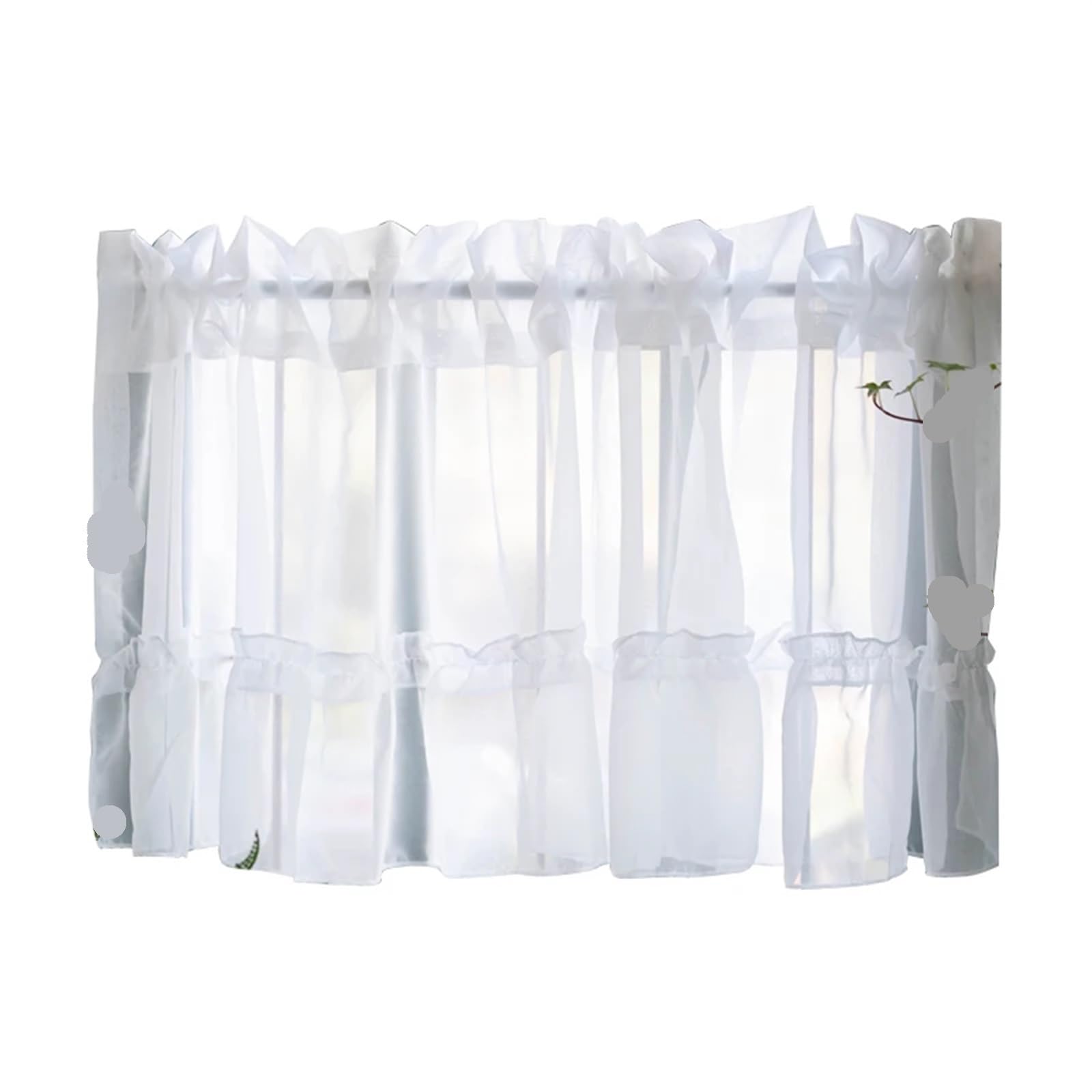 LuoAXINN Short Curtains White Sheer Tulle Small Window Short Curtain for Girl's Room Door Half Cabinet Cover Voile Fabric Cortinas(150 * 80cm)