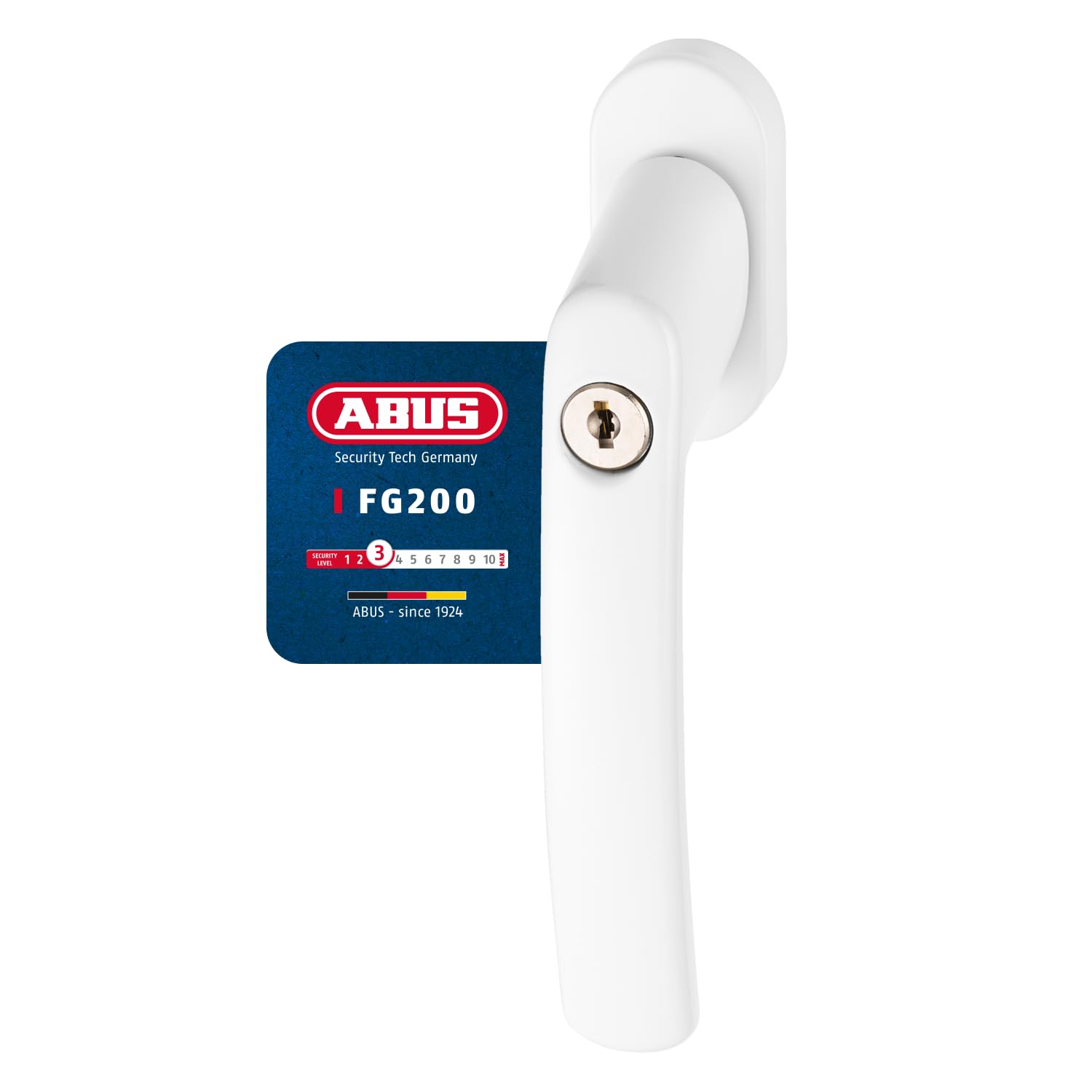 ABUS Poignée de Fenêtre Verrouillable FG200 AB208 - Lot de 5 - Bouton de Fenêtre avec Cylindre de Pression, à Verrouillage Identique - Niveau de Sécurité 3- 84581 - Blanc