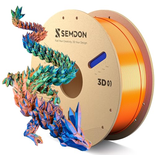 Image of 1.75mm PLA Filament, Tri-Colors Silk Filament PLA High Speed Printing 3D Printer Filament for Most FDM,1KG Spool(2.2lbs),Blue /Green /Silver