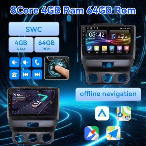 Radio para auto con pantalla táctil 9 pulgadas para Dodge Ram miniatura 5