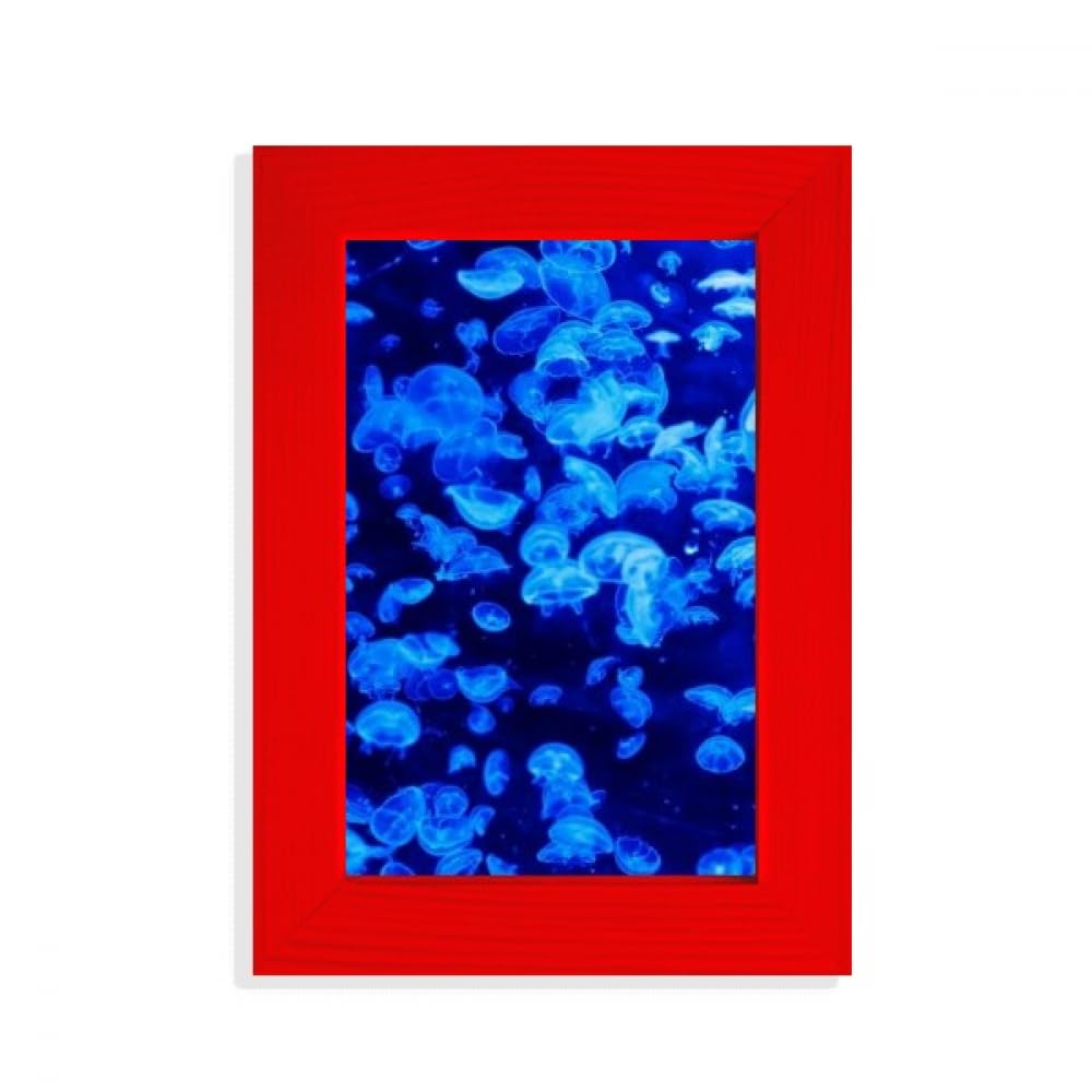 Cadre photo bleu de méduse ocean et nature science pour decoration