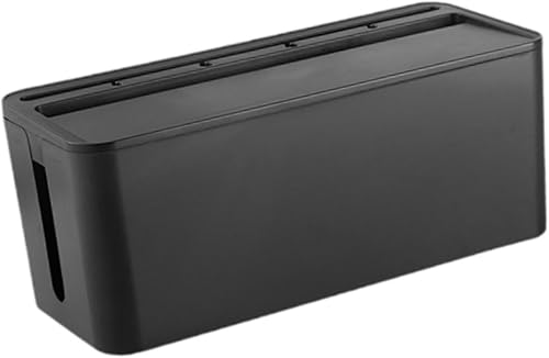 Miniatura 6 de Cable Management Box Organizer Portable Supplies Modern Holder Case Cord Cover Box for Living Room Desktop TV Stand Office, Black