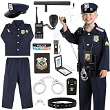IVENRXIU Police Costume for Kids Ages 3–8,with Handcuffs, Police Badge