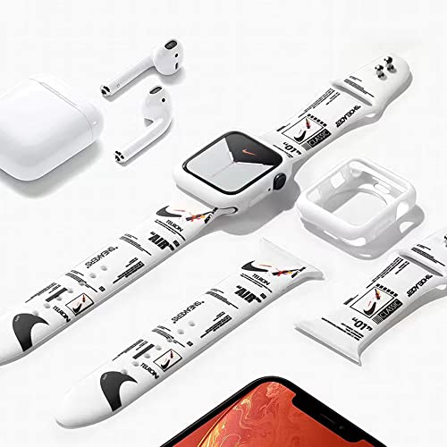 Silicone Sport Band Compatible With Apple Watch Band 38Mm 40Mm 41Mm 42Mm 44Mm 45Mm Men Women, For Iwatch Silicone Replacement Wristbands Strap For Apple Watch Series7/6/5/4/3/2/1/Se，Black And White #TOP2