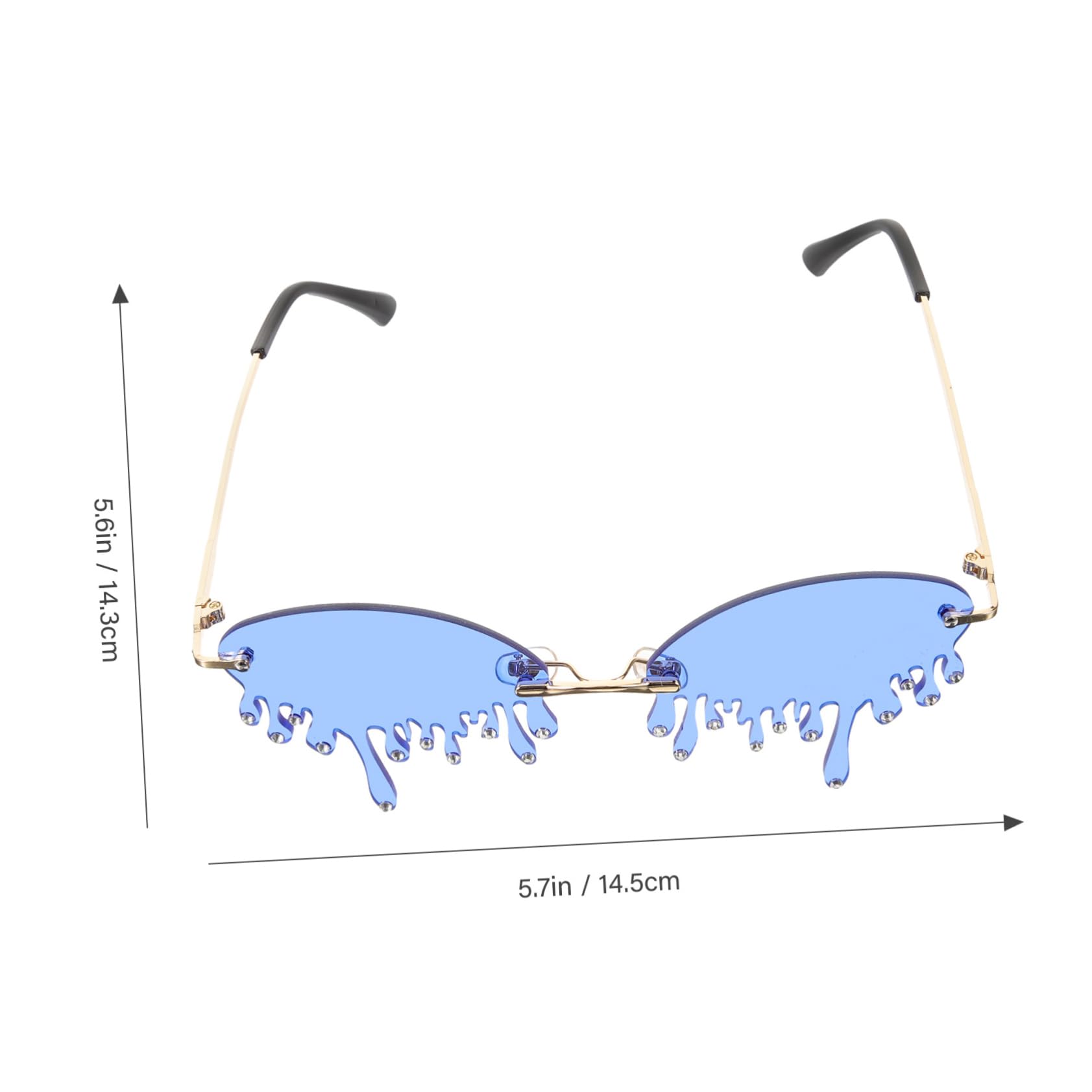 Healvian Unique Women's Teardrop Sunglasses Rhinestone Decor Lightweight for Parties Costumes and Everyday Wear