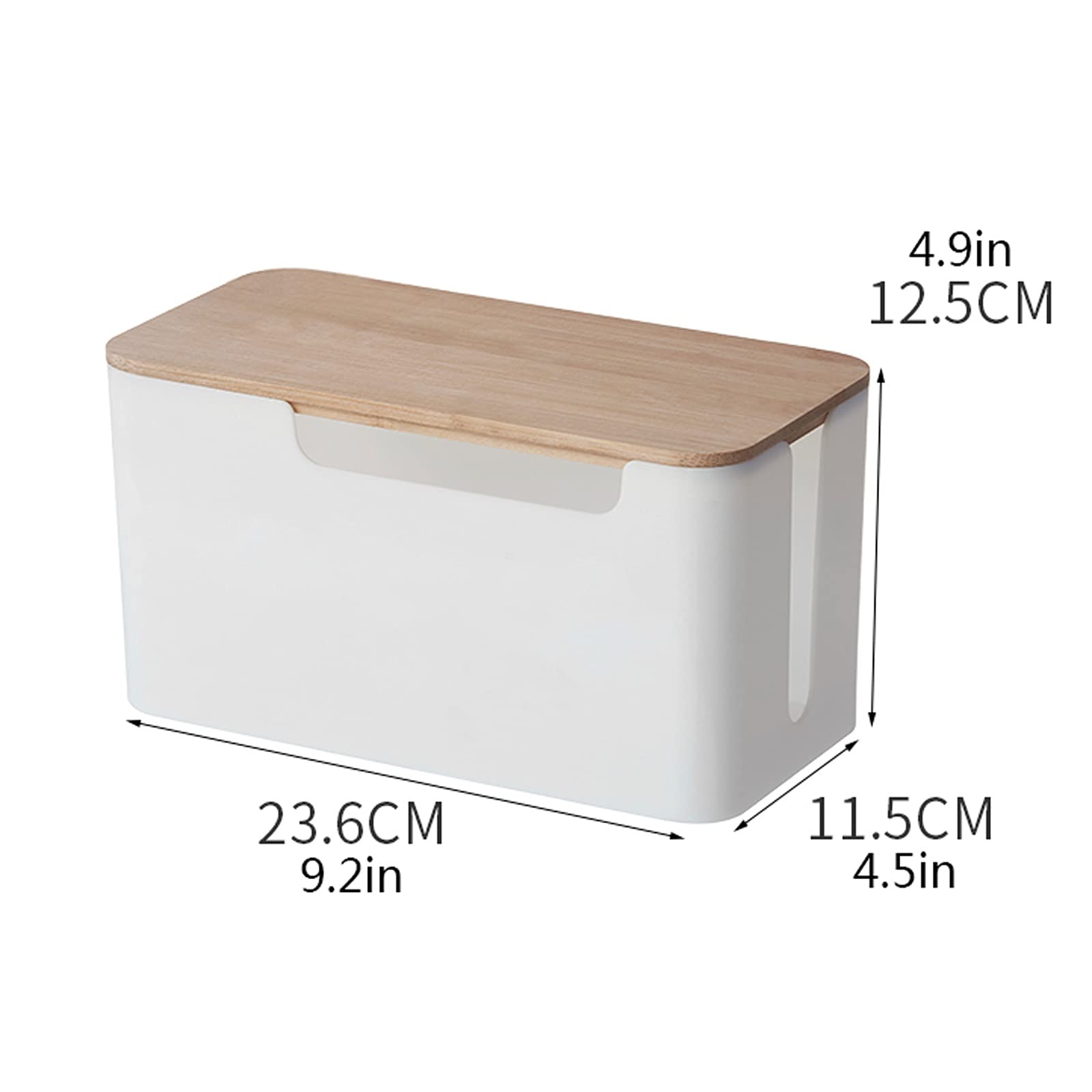 Kabelmanagement-Box Große Kapazität, weiße Kabel-Organizer-Box mit Bambus-Abdeckung Kabelmanagement-Aufbewahrungsbox für Zuhause, Kabel-Organizer zum Verstecken und Organisieren Ihrer elektrischen K