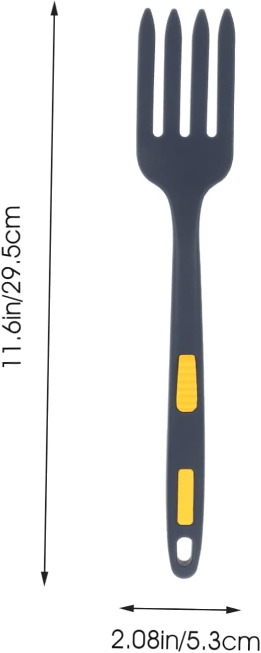 Nonstick Silicone Cooking Fork Long Handle for Salad Spaghetti Noodles