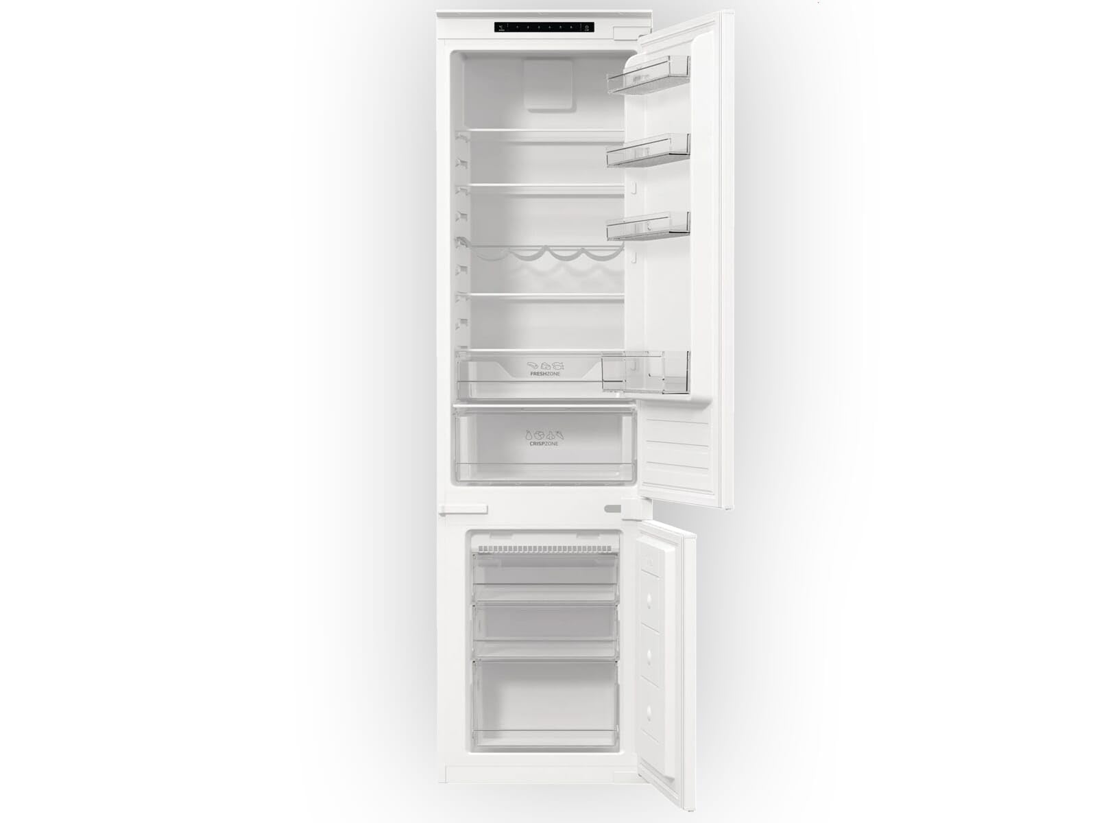 Gorenje Einbau-Kühl-Gefrierkombination, 281 Liter, NoFrost DualAdvance, Umluft-Kühlsystem, Edelstahl, Weiß, Einfarbig, 194 cm Nische