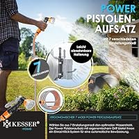 KESSER® Schlauchtrommel mit Gartenschlauch 35m | Wasserschlauchtrommel zur Wandmontage | Wandhalterung | 180° schwenkbar & automatische Aufrollung | Wand-Schlauchbox inkl. 7-Funktionen Handbrause – Ansicht 6