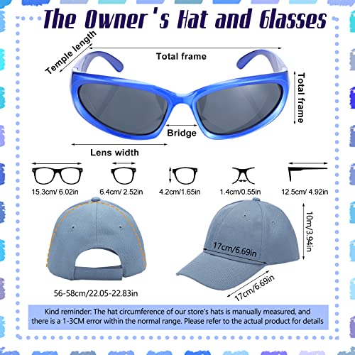 Hercicy 4 Pcs Owner Dog Sunglasses Caps Set Dog Hat With Ear Holes Baseball Cap Dog Sunglasses Small Breed Sports Sunglasses Dog And Owner Matching Outfits For Outdoor Puppy Family Matching Costume #TOP2