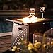 BALI OUTDOORS Gas FirePit Table, 28 inch 50,000 BTU Square Outdoor Propane Fire Pit Table with Lid and Blue Fire Glass