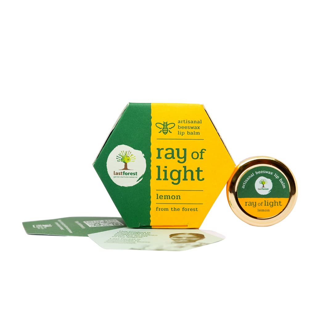Last Forest Beeswax Lip Balm for Men & Women 5g, Non-sticky, 24 Hrs Lip Moisturizer For Dry And Chapped Lips, Nourish & Protect (Lemon)