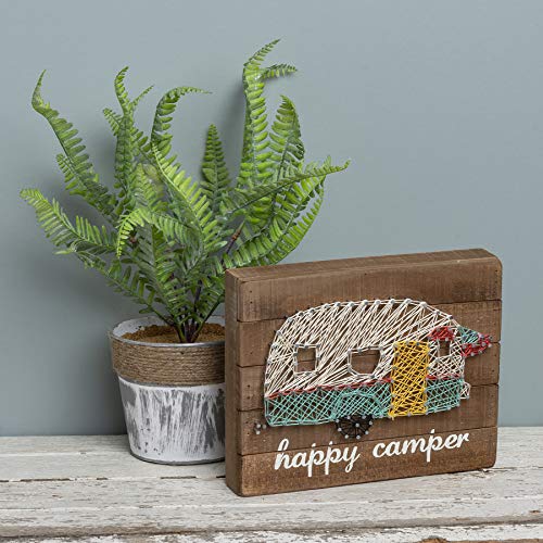Primitives-by-Kathy-30458-String-Art-Wood-Box-Sign-10-x-8-Happy-Camper Primitives by Kathy 30458 String Art Wood Box Sign 10 x 8 Happy Camper