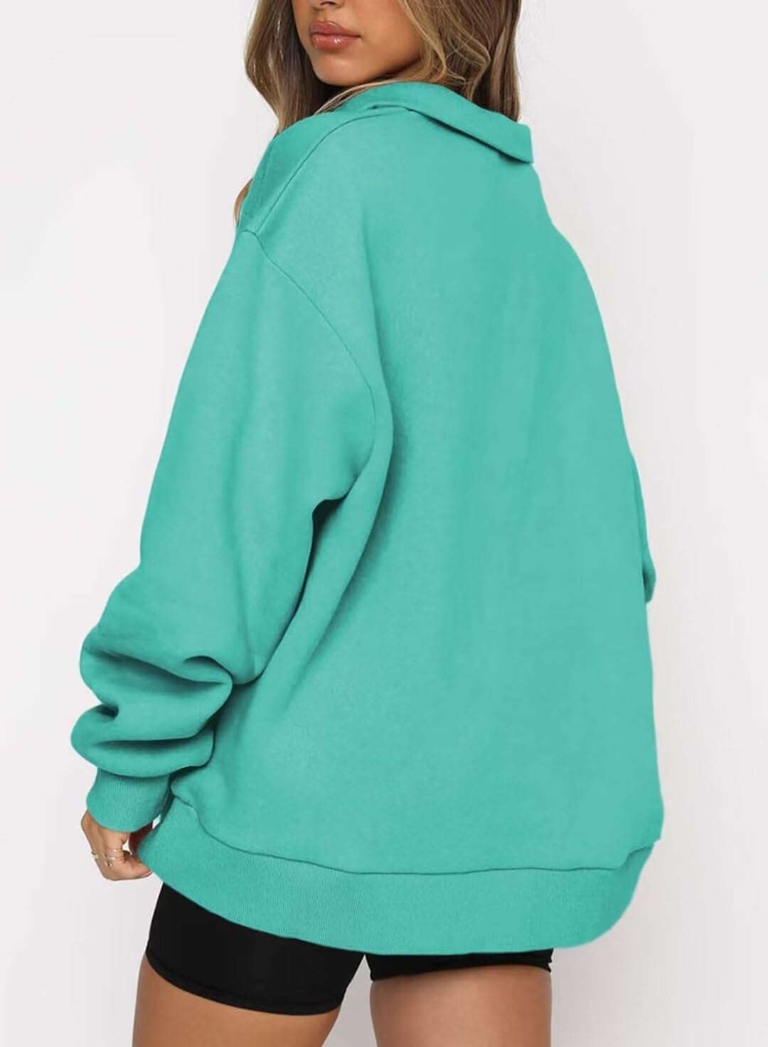 BLENCOT Half Zip Pullover Women Oversized Fleece Sweatshirt Workout Tops image 2