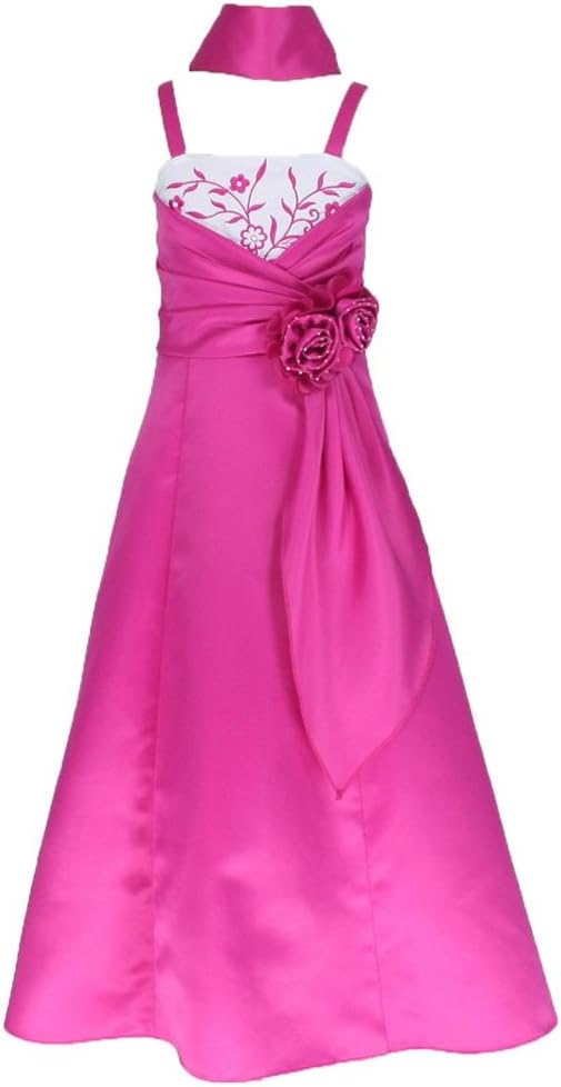 go2victoria Satin Occasion Pageant Wedding Bridesmaids Girls Dress 4 to 14 Years