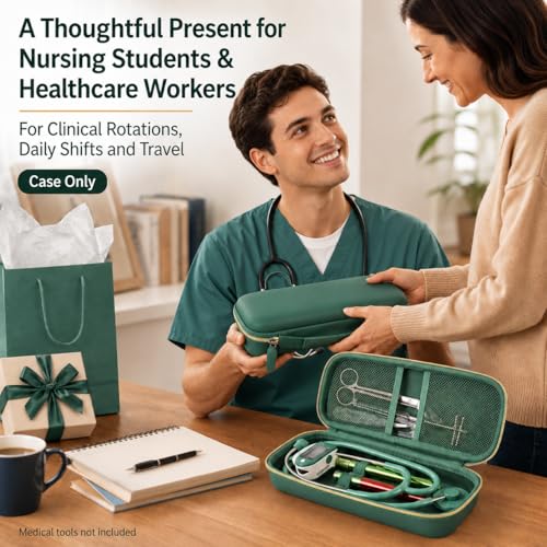 Image of ALKOO Stethoscope Case for 3M Littmann Classic III /Cardiology IV, Midnight | for MDF Acoustica Stethoscopes, for Nurses, Doctors, Nursing School Essentials, Students, Clinic, EMS, Travel, Hard Bag Only
