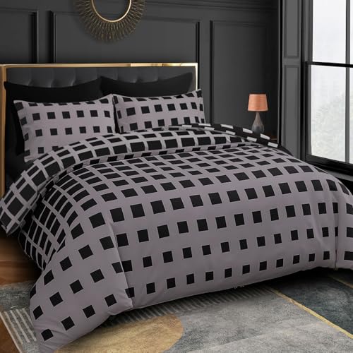 Grace Double Duvet Set - Premium Microfiber Double Duvet Cover (200 x 200 cm) 3 PCs - Ultrasoft Hypoallergenic Reversible Quilt Cover Bedding Set With Zipper Closure