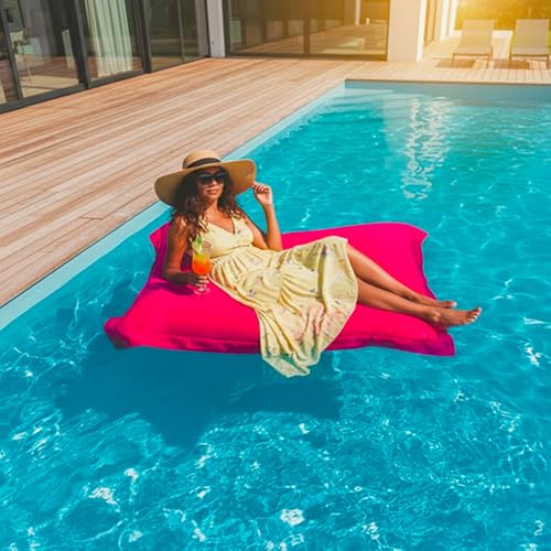 LIVEDECO - Pouf Géant XXL Déhoussable, Flottant pour Piscine, Rose Pool BiG52