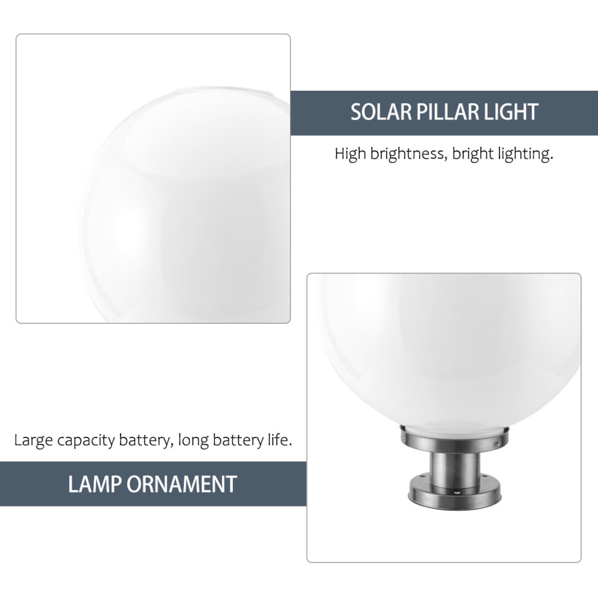Uonlytech Lampada Solare a Colonna LED 3,7 V Ip65 Bianca per Giardino