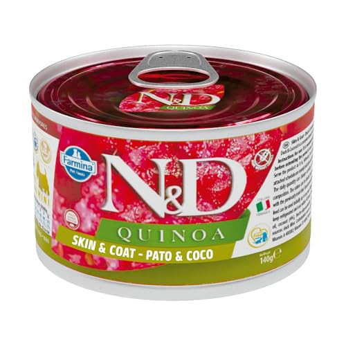 ND QUINOA CAO WET Ração Úmida Lata Farmina N&D Quinoa Skin & Coat Pato & Coco Para Cães Adultos