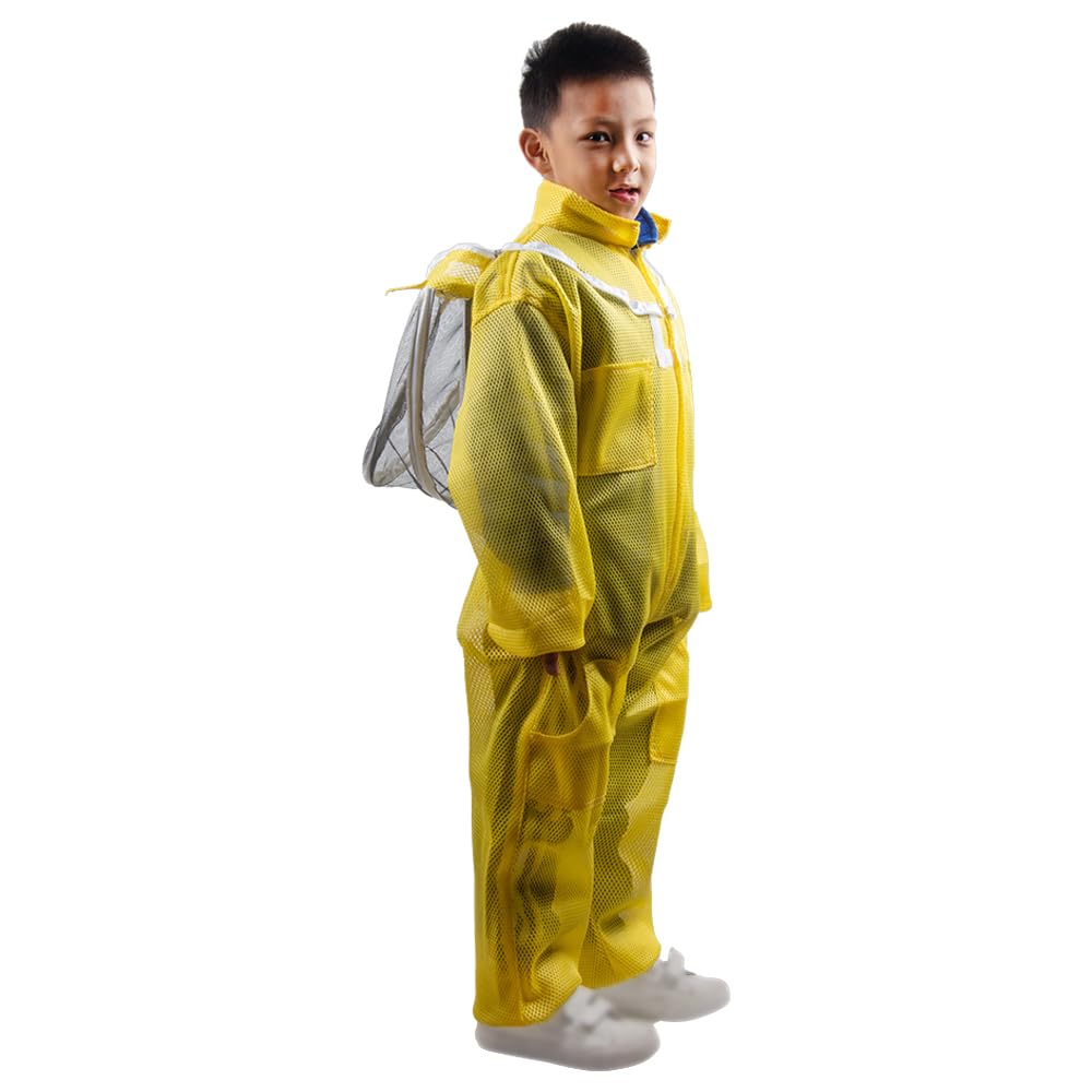 ZffXH Combinaison d'apiculture ventilée, 150 cm, costume d'apiculture pour enfants, costume de protection des abeilles ventilé, déguisement d'apiculteur, voile de clôture autoportant, vêtements de