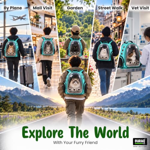 Image of Buraq Pets Astronaut Pro Pet Carrier Backpack for Cats & Puppies